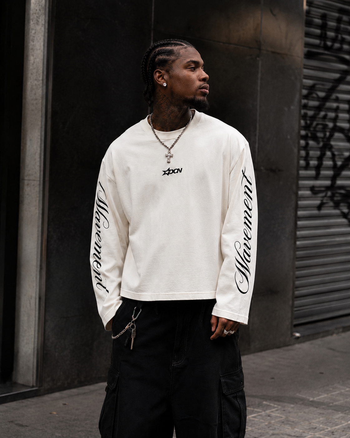 DCN Wavement Long-sleeve tee “Chalk White”