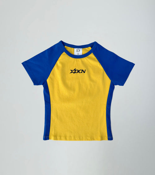 DCN Sculpt Raglan Top (Yellow/Navy)