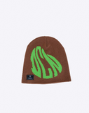 Distorted Beanie Hat ‘Brown/Green’